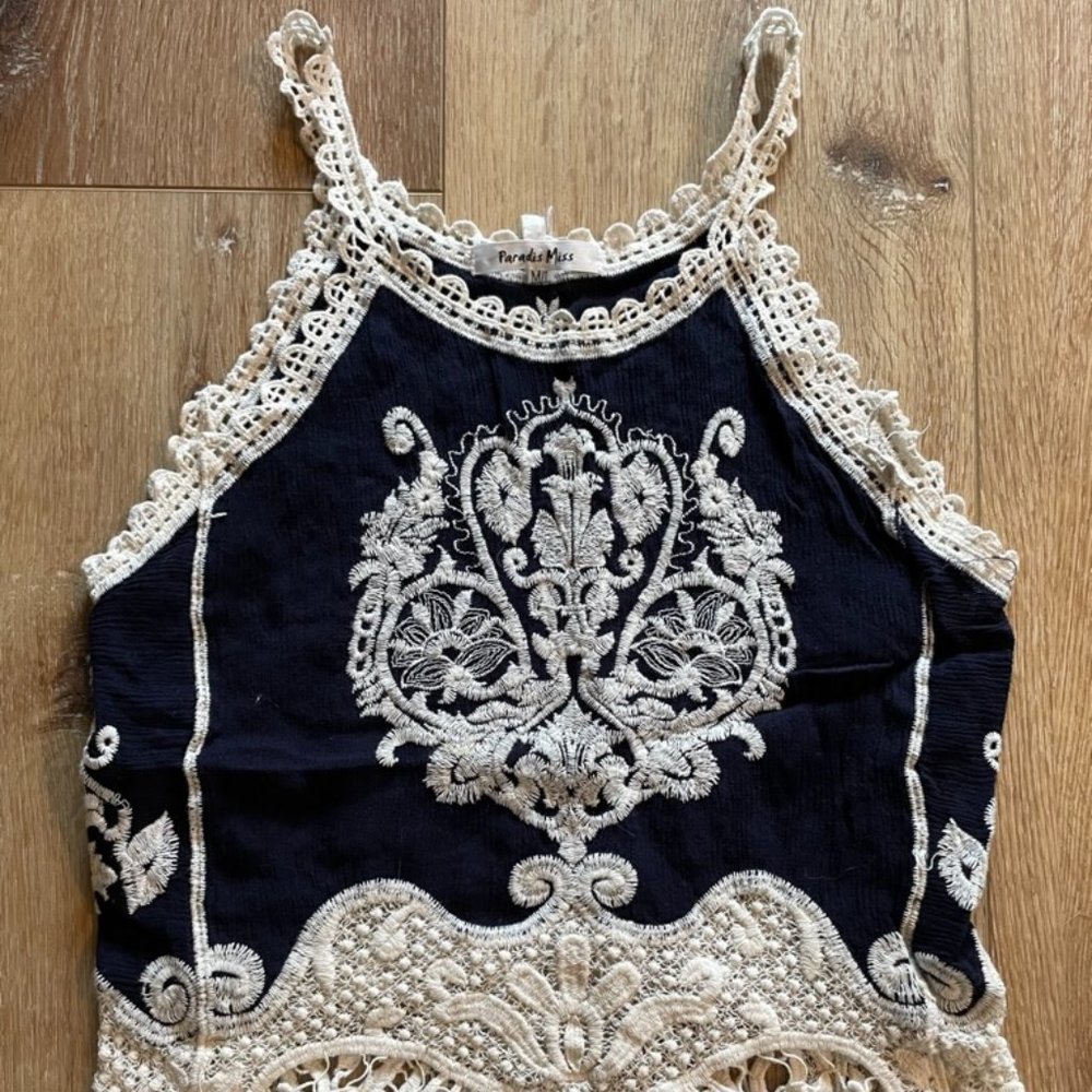 Boho cropped tank top